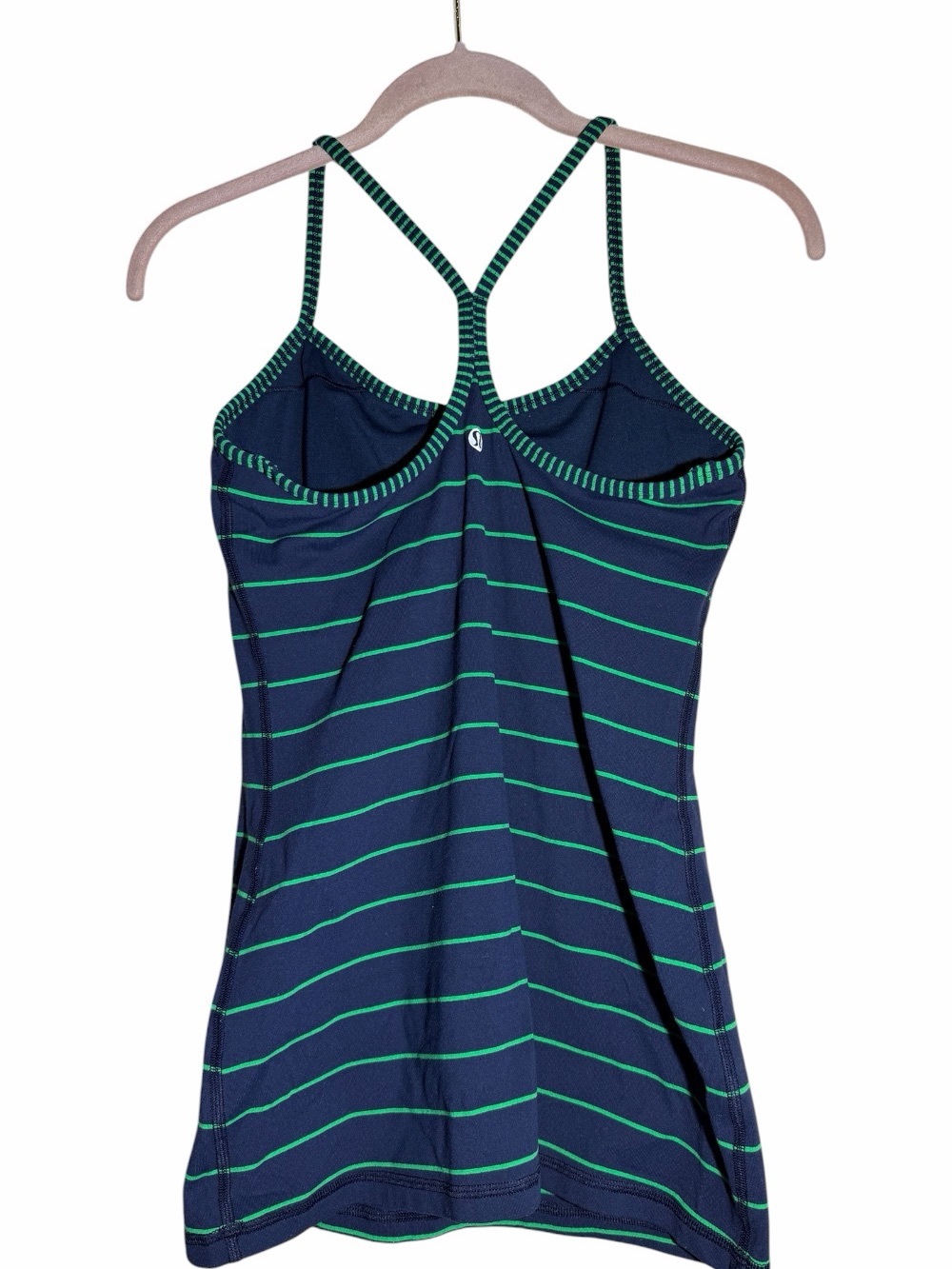lululemon athletica Navy and Green Striped Scoop Tank - Picture 3 of 5